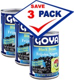 Goya Black Beans Low in Sodium 15.5 oz Pack of 3